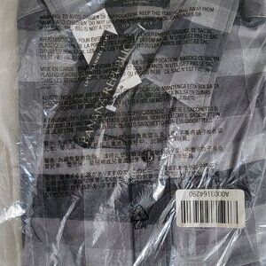 NWT Banana Republic Luxe Flannel Grant Fit Buffalo Smoke Grey Button Down Shirt